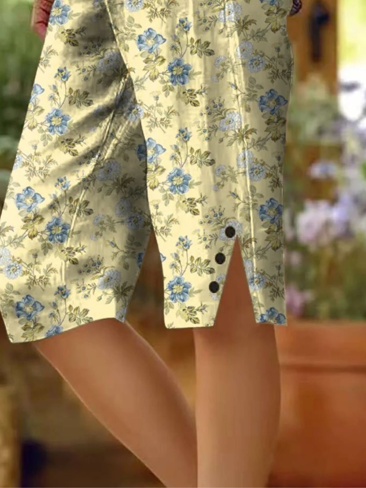 Damen Geblümt Fünfte Hose Hose Lässig Sommer Hose