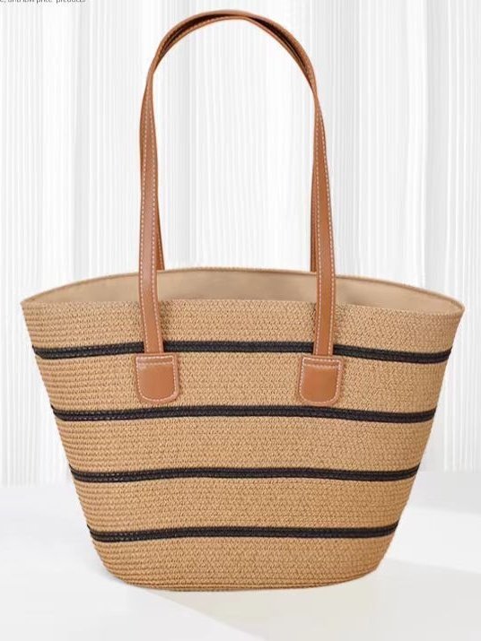 Neu Stroh Tasche Damen Sommer Handtasche Strand Handtasche GROSSE KAPAZITÄT Gewebe Umhängetasche hochwertig Eimer Tasche
