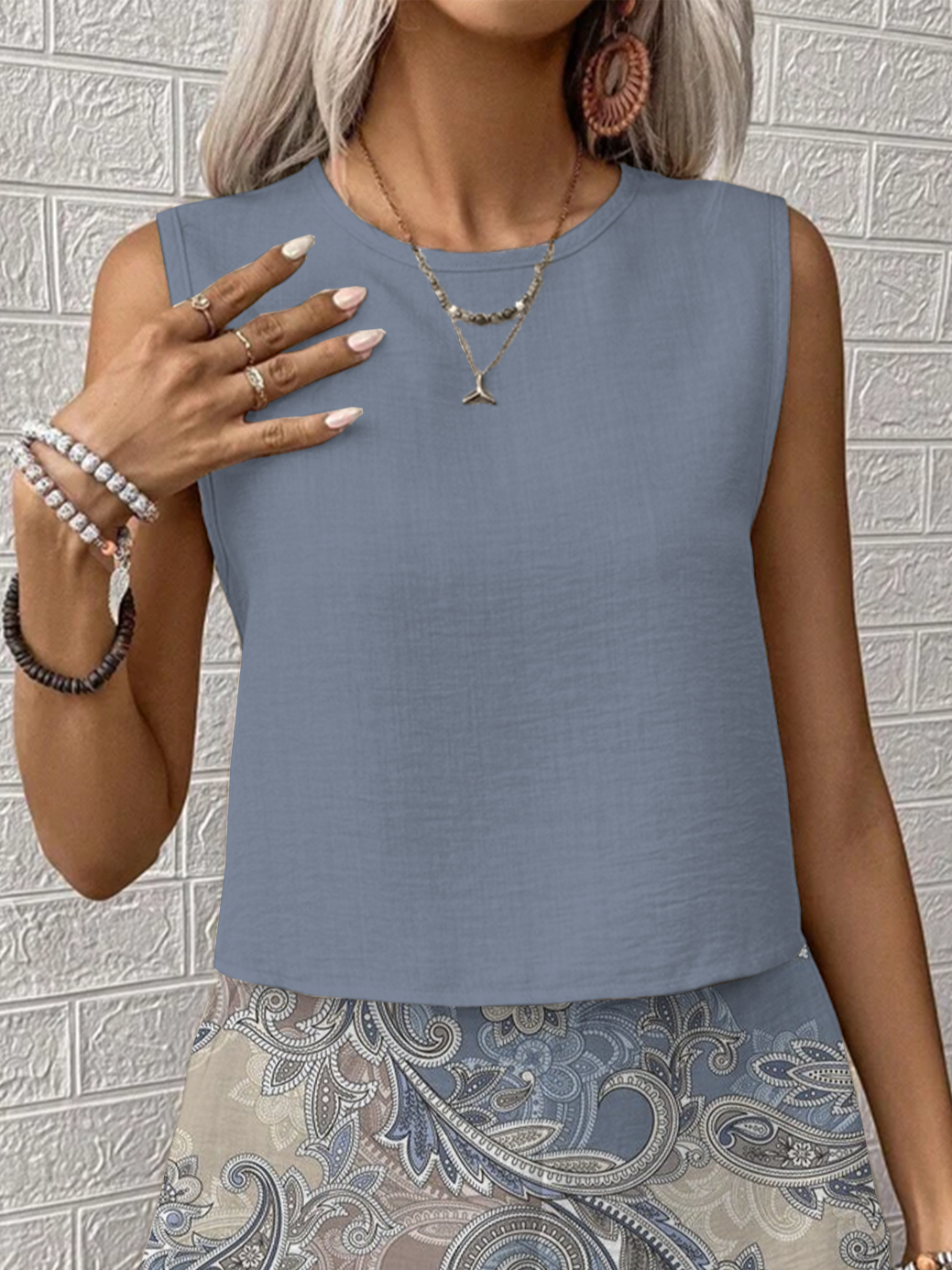 Damen Geblümt Print Zweiteiliges Set Täglich Ärmellos Lässig Sommer Mehrteiliges Set Matching Set