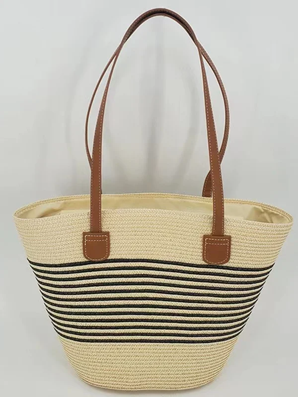 Neu Stroh Tasche Damen Sommer Handtasche Strand Handtasche GROSSE KAPAZITÄT Gewebe Umhängetasche hochwertig Eimer Tasche