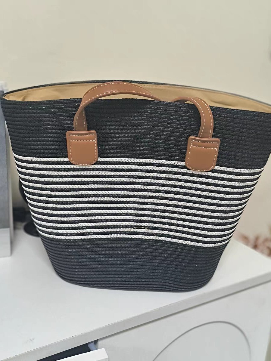 Neu Stroh Tasche Damen Sommer Handtasche Strand Handtasche GROSSE KAPAZITÄT Gewebe Umhängetasche hochwertig Eimer Tasche