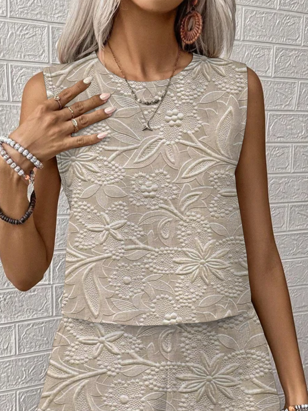 Damen Geblümt Print Zweiteiliges Set Täglich Ärmellos Lässig Sommer Mehrteiliges Set Matching Set
