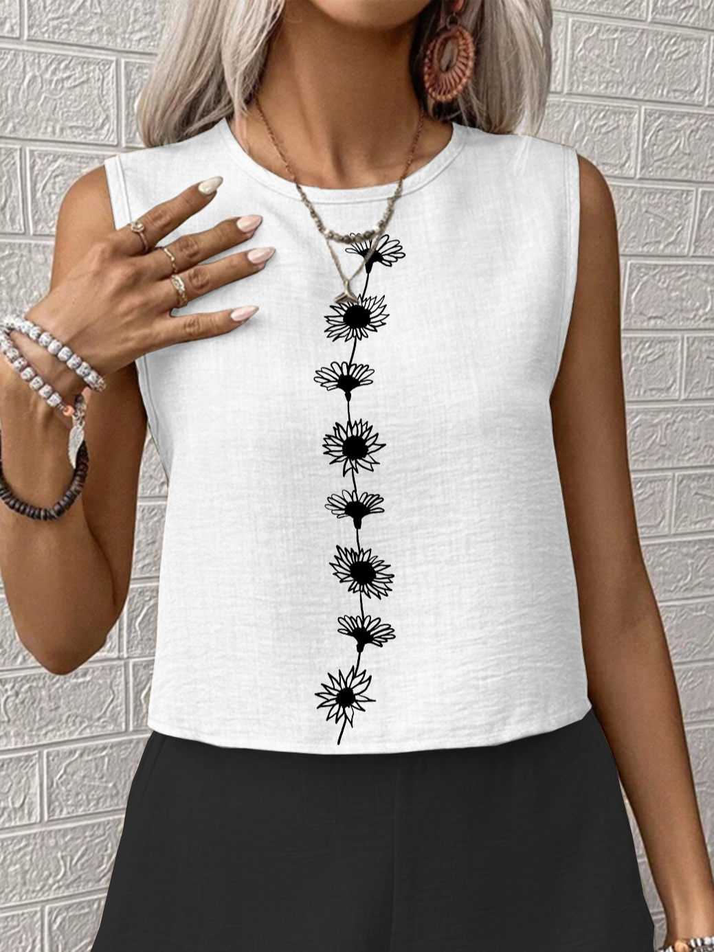Damen Geblümt Print Zweiteiliges Set Täglich Ärmellos Lässig Sommer Mehrteiliges Set Matching Set