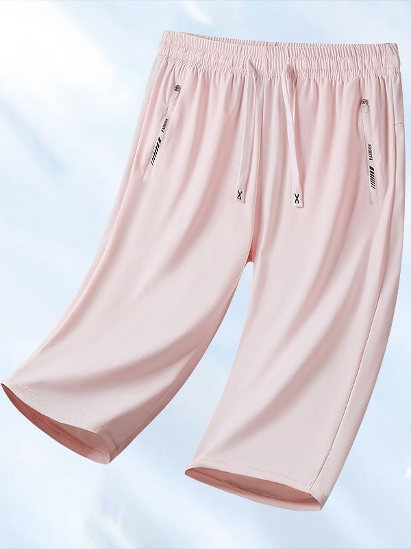 Damen Unifarben Caprihosen Gerade Hosen Lässig Sommer Shorts