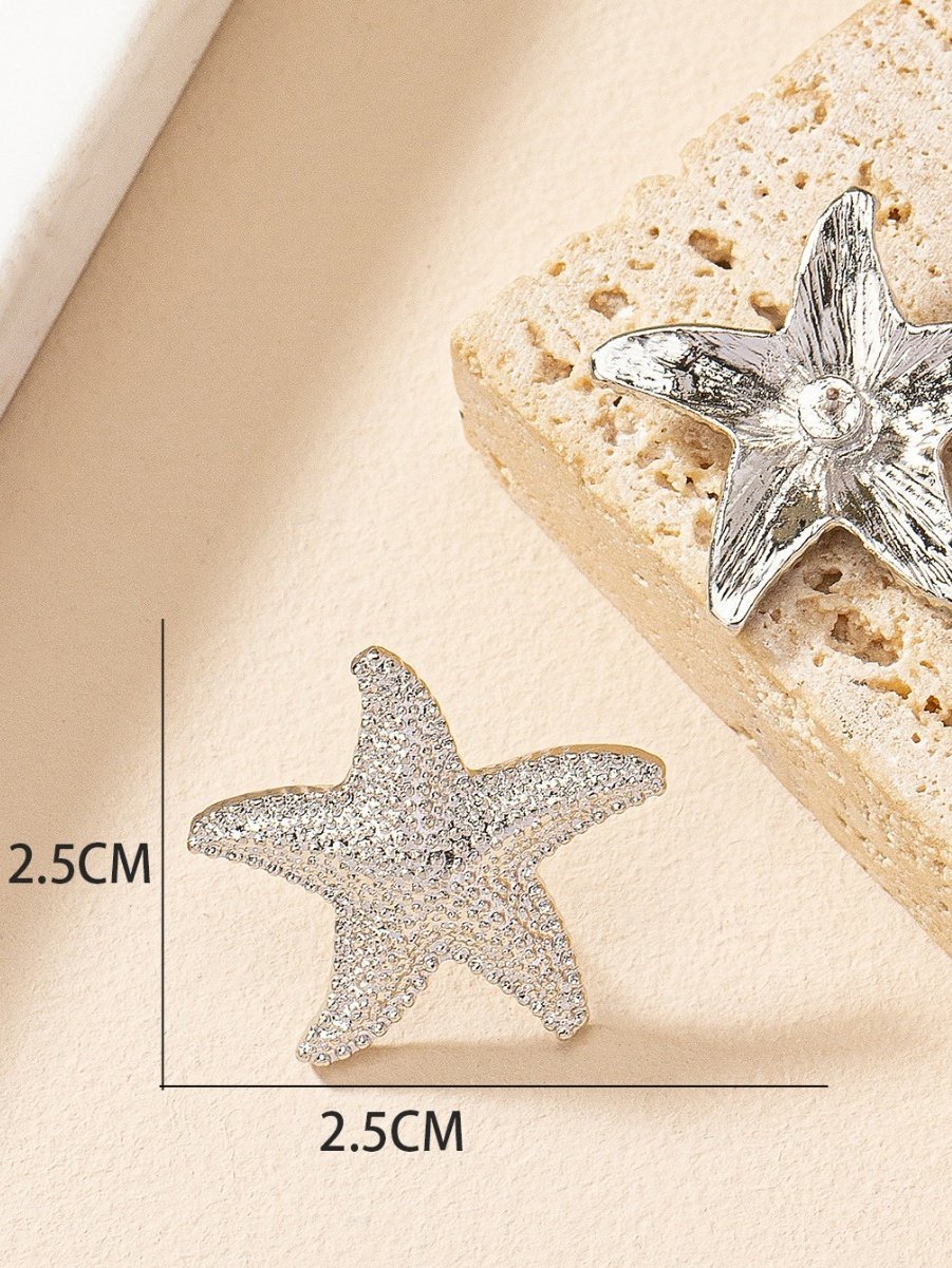 Strandstil Seestern Ohrringe für Damen europäisch und amerikanisch ins Stil übertrieben Fashion Ohrringe Temperament Straße Schuss Ohrringe