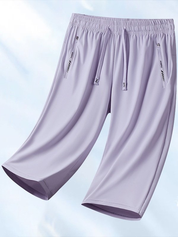 Damen Unifarben Caprihosen Gerade Hosen Lässig Sommer Shorts