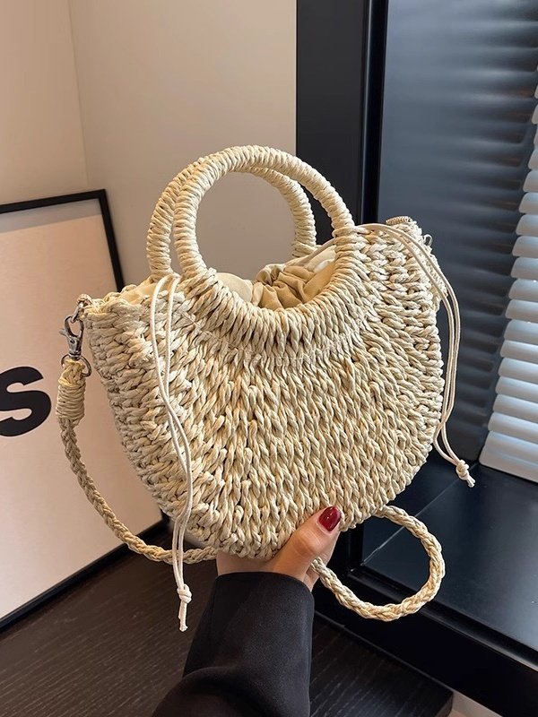 Gewebe Tasche GROSSE KAPAZITÄT Stroh Tasche Neuer Stil Feuer Gewebe Urlaub Stil Strand Vielseitig Schulter Bote Tasche