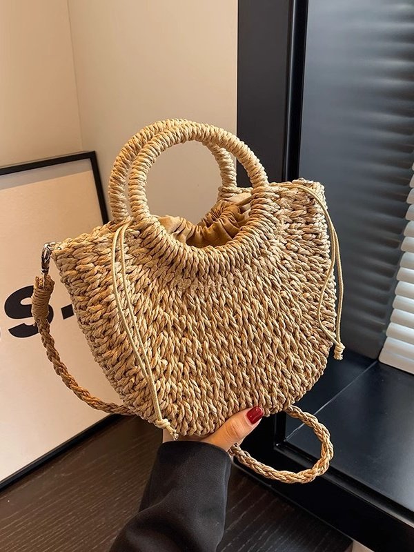 Gewebe Tasche GROSSE KAPAZITÄT Stroh Tasche Neuer Stil Feuer Gewebe Urlaub Stil Strand Vielseitig Schulter Bote Tasche