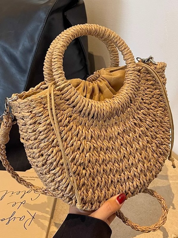 Gewebe Tasche GROSSE KAPAZITÄT Stroh Tasche Neuer Stil Feuer Gewebe Urlaub Stil Strand Vielseitig Schulter Bote Tasche