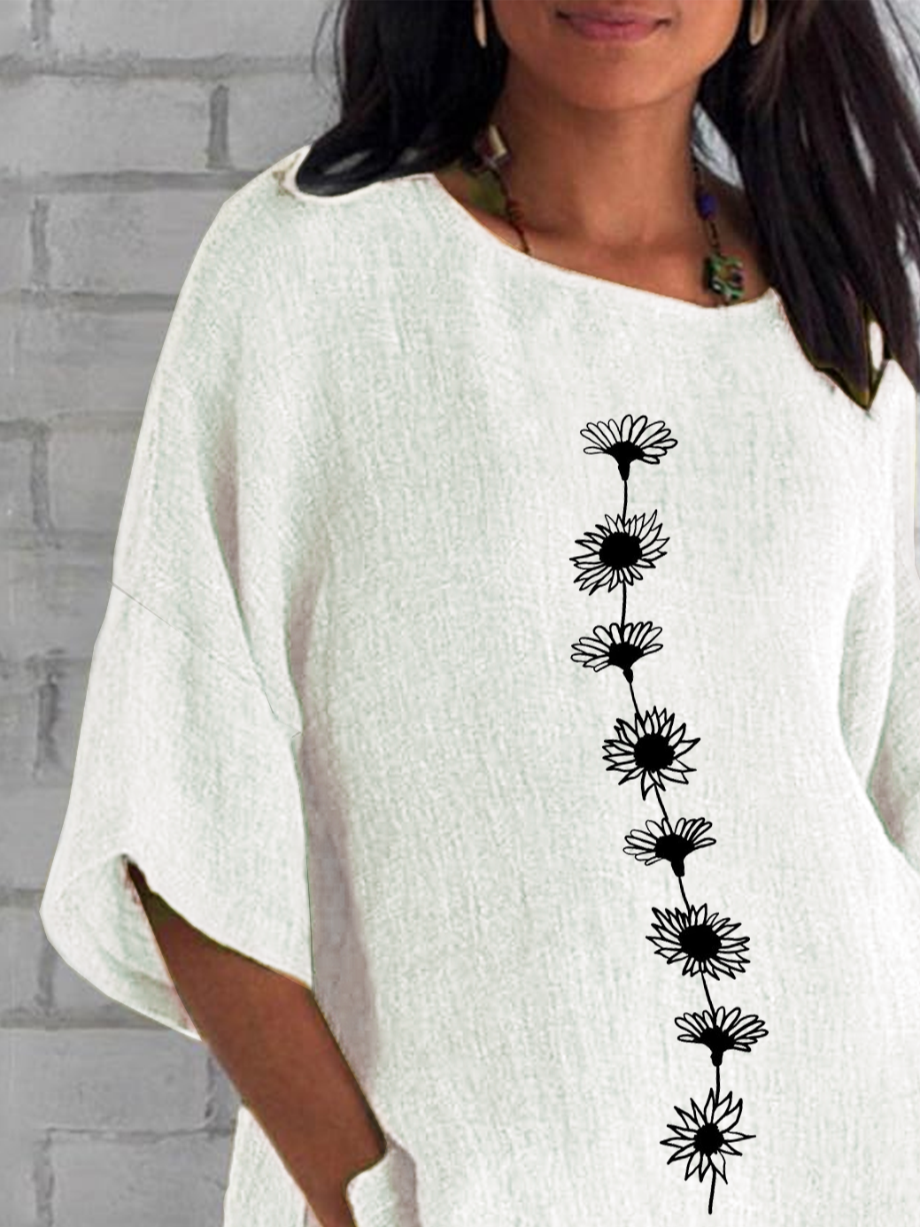 Damen Geblümt Halbarm T-Shirts T-Shirt Rundhals Lässig Sommer Oberteile