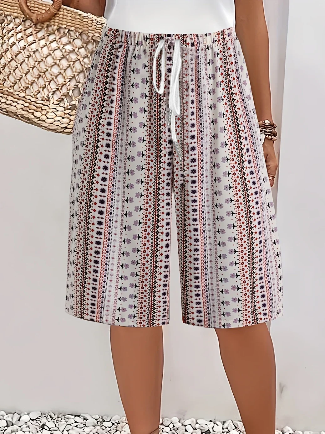 Damen Geblümt Fünfte Hose Hose Lässig Sommer Hose
