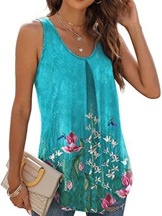 Damen Ärmellos Tanktop Oberteile Leibchen Sommer Unifarben Gerüscht Rundhals Täglich Sport Oberteile
