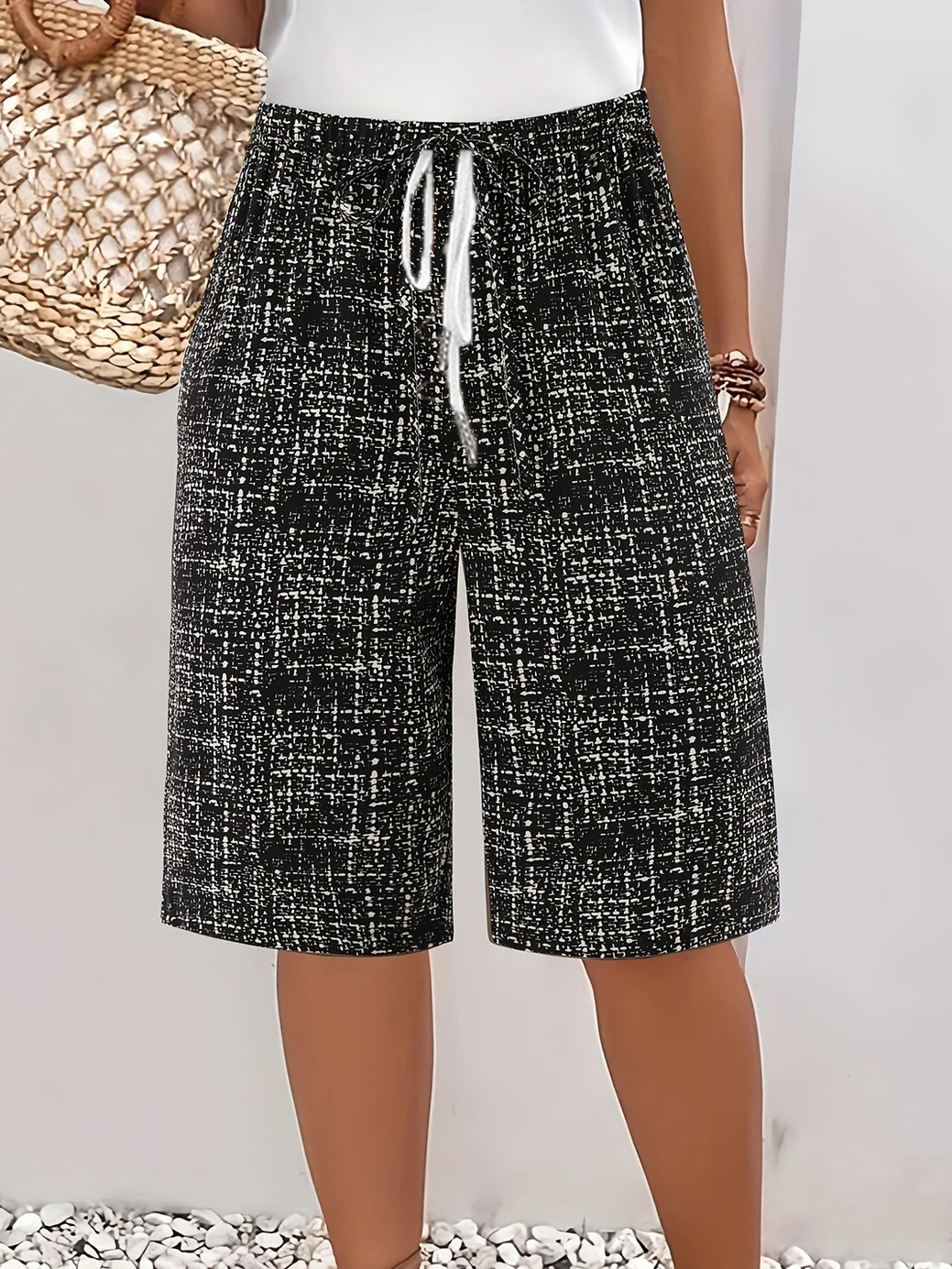 Damen Abstrakt Fünfte Hose Hose Lässig Sommer Hose