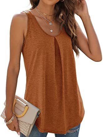 Damen Ärmellos Tanktop Oberteile Leibchen Sommer Unifarben Gerüscht Rundhals Täglich Sport Oberteile