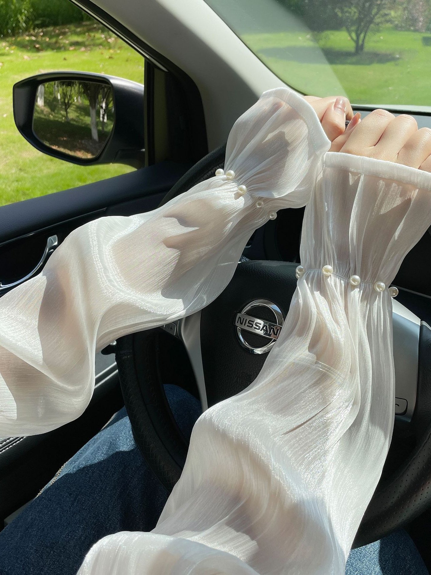 Outdoor Sonne Schutz Weit Ärmel für Damen Anti-Ultraviolett Arm Wachen Sommer Fahren Mesh Handschuhe Dünn Spitze Eis Ärmel
