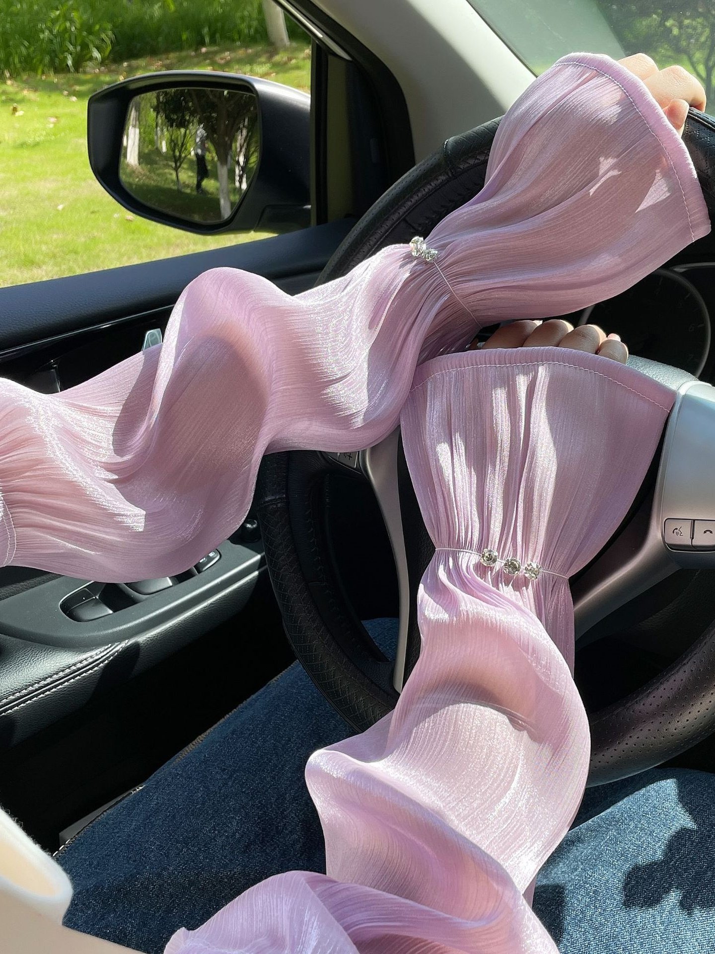 Outdoor Sonne Schutz Weit Ärmel für Damen Anti-Ultraviolett Arm Wachen Sommer Fahren Mesh Handschuhe Dünn Spitze Eis Ärmel