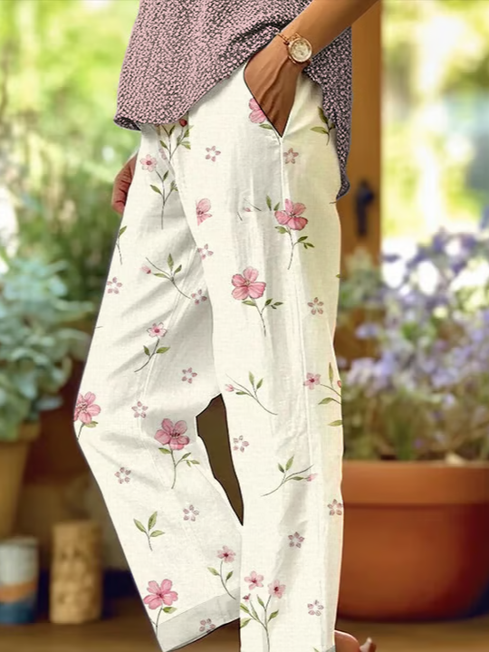 Damen Geblümt Lang Hose Lässig Frühling/Herbst Hose