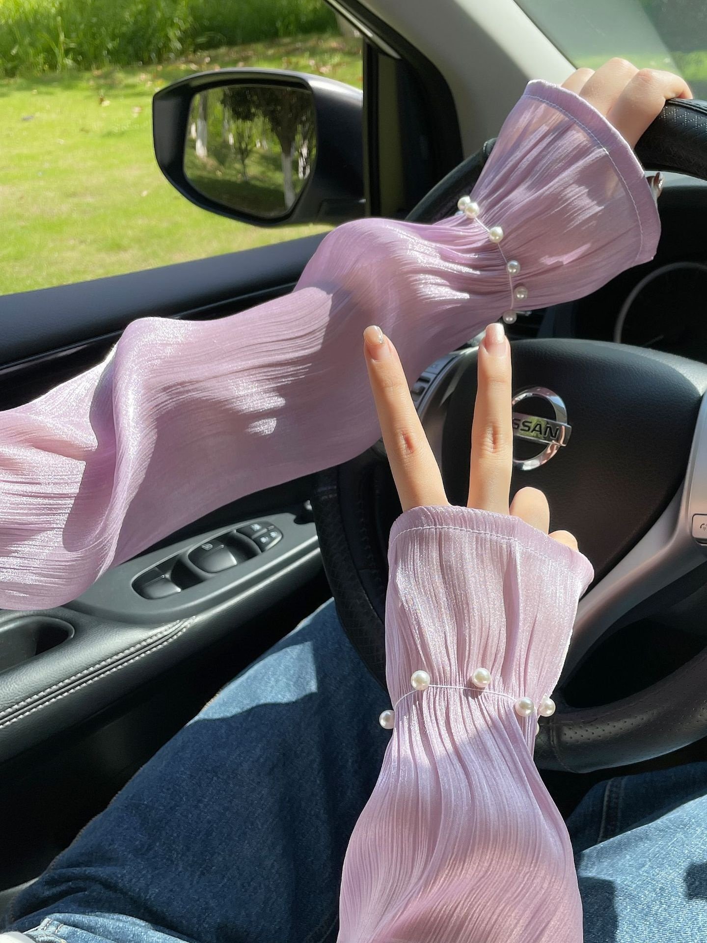 Outdoor Sonne Schutz Weit Ärmel für Damen Anti-Ultraviolett Arm Wachen Sommer Fahren Mesh Handschuhe Dünn Spitze Eis Ärmel