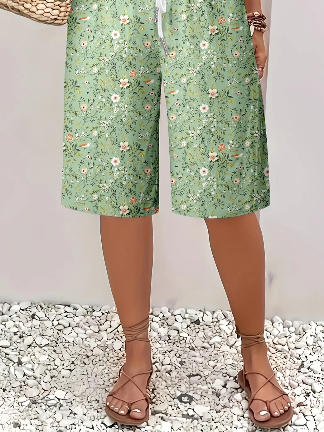 Damen Geblümt Fünfte Hose Hose Lässig Sommer Hose