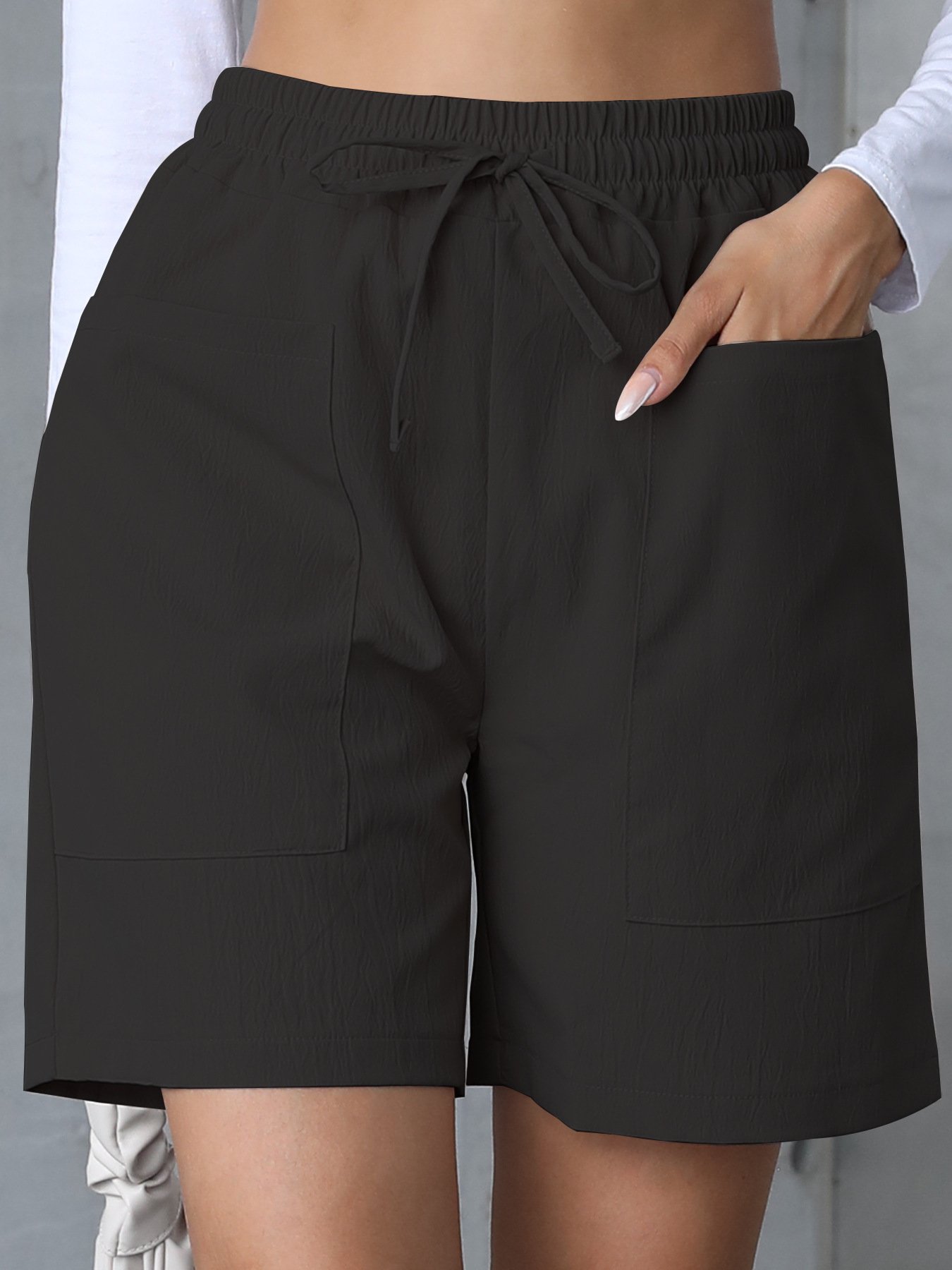 Damen Unifarben Fünfte Hose Gerade Hosen Lässig Sommer Shorts