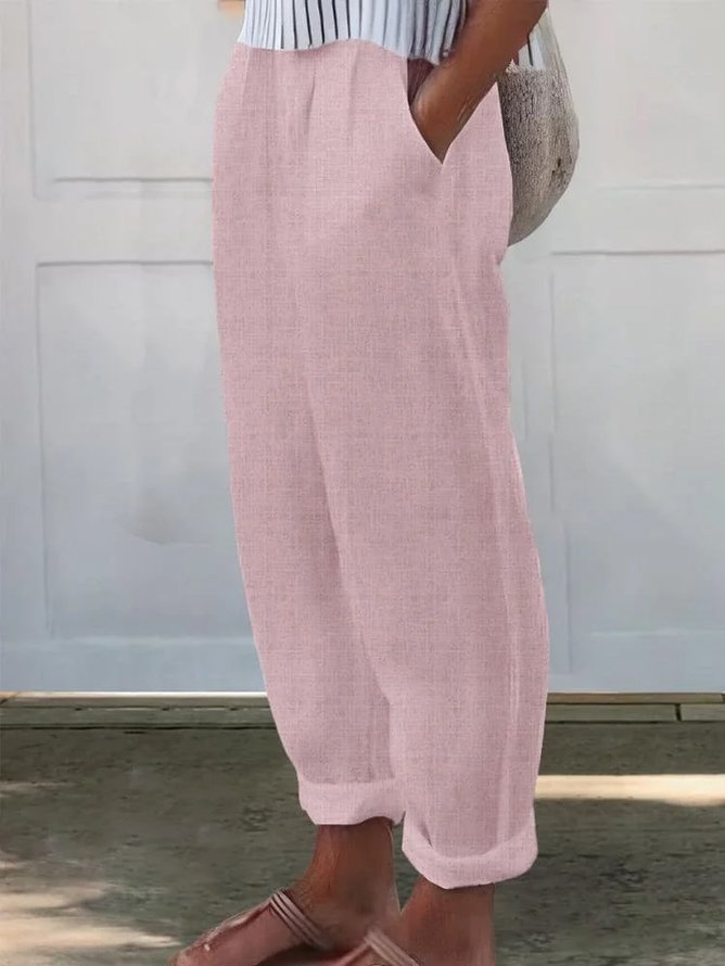 Damen Unifarben Lang Hose Lässig Frühling/Herbst Hose
