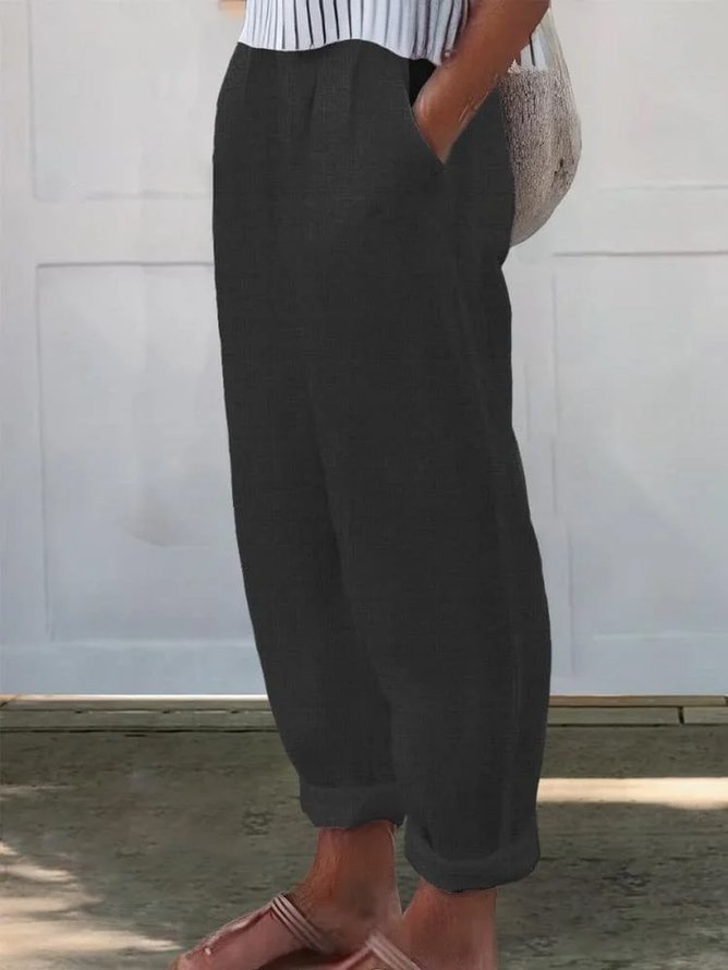 Damen Unifarben Lang Hose Lässig Frühling/Herbst Hose