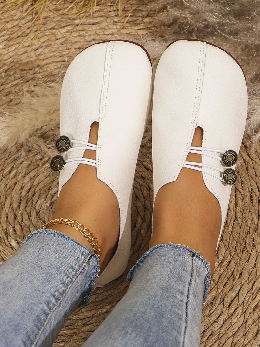 Neu Weich Leder Flach Lässig Schuhe für Damen im Sommer, Einfach und modisch Große Größen Schuhe für Damen