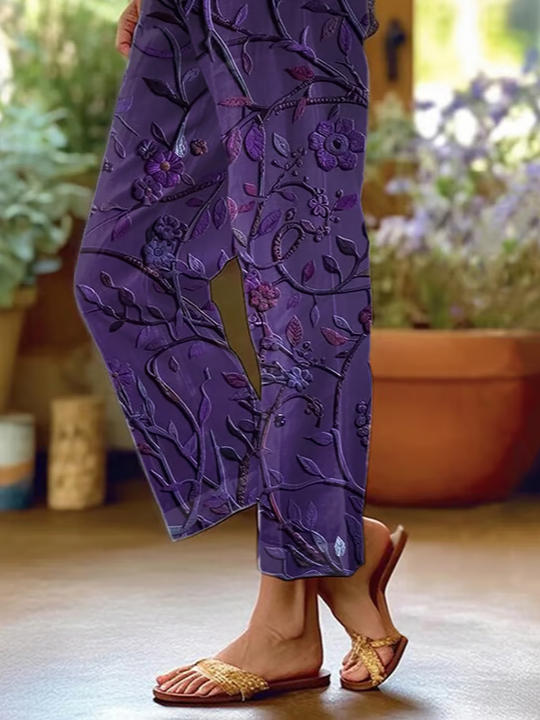 Damen Geblümt Lang Hose Lässig Frühling/Herbst Hose