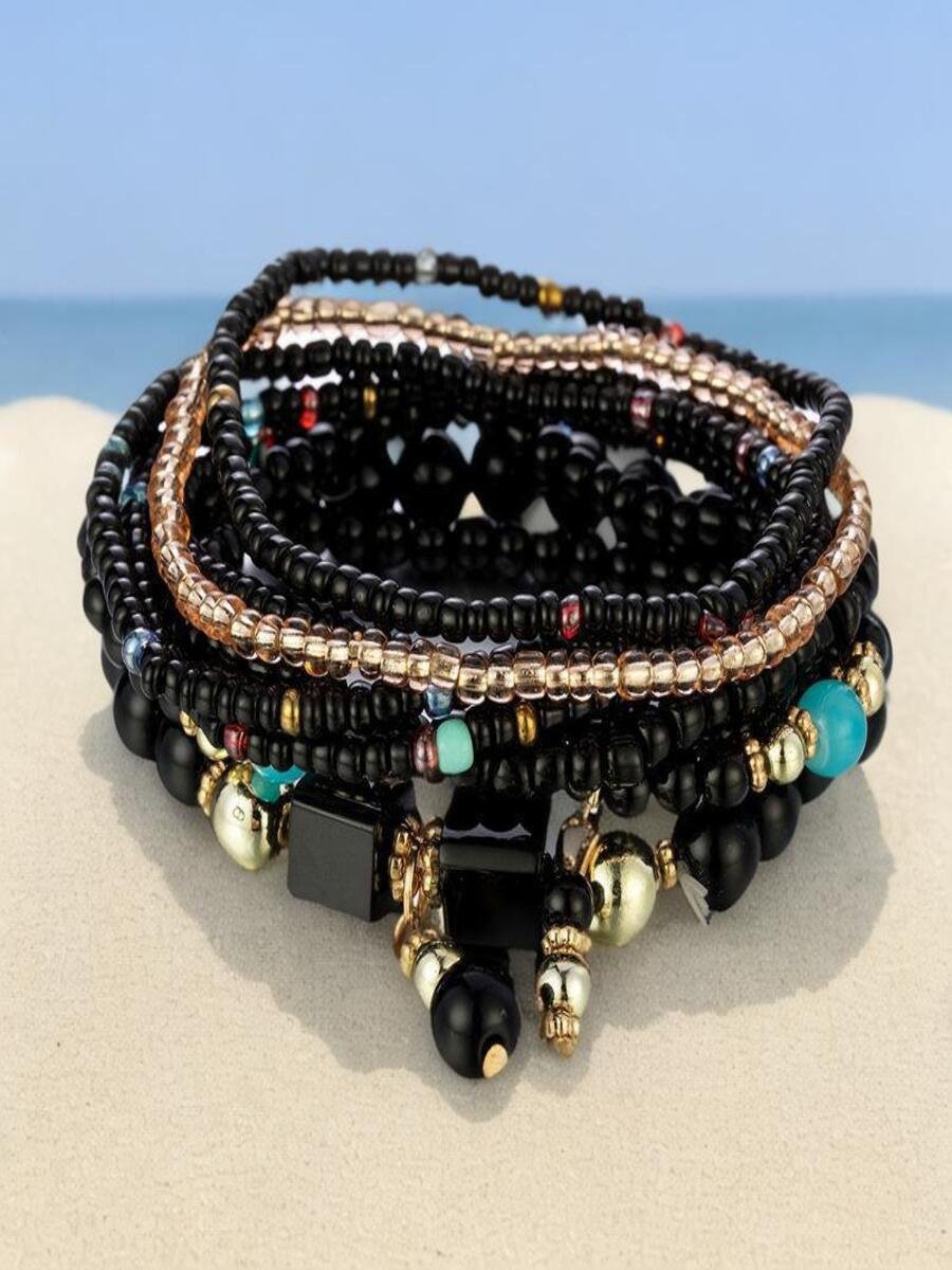 Handgemachte Bohemien Damen Hirse Korn Armbänder, romantisch Element Armband Set 8 Stück/set Armband