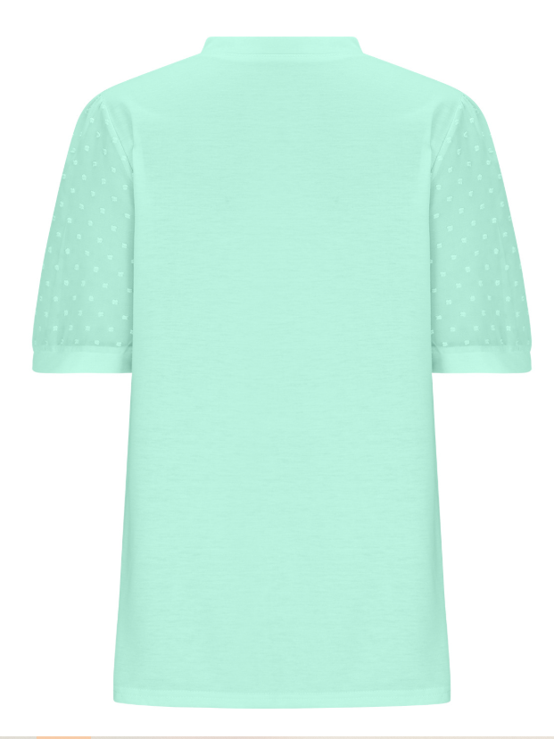 Damen Polka Dots Kurzarm T-Shirts T-Shirt V-Ausschnitt Jacquard Lässig Sommer Oberteile