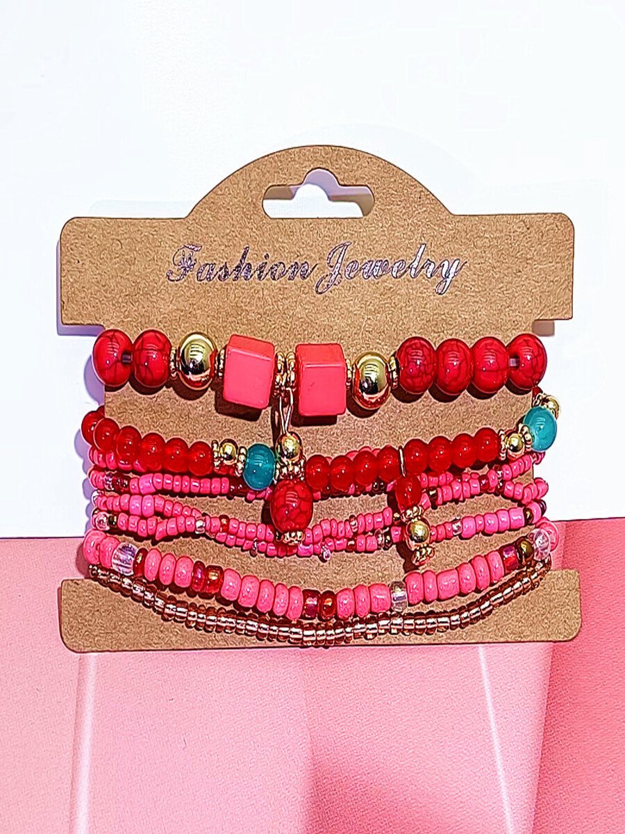 Handgemachte Bohemien Damen Hirse Korn Armbänder, romantisch Element Armband Set 8 Stück/set Armband