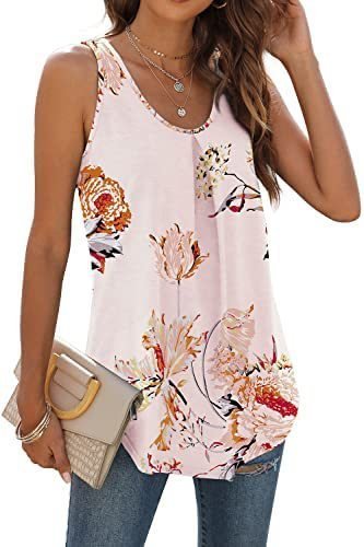 Damen Ärmellos Tanktop Oberteile Leibchen Sommer Unifarben Gerüscht Rundhals Täglich Sport Oberteile