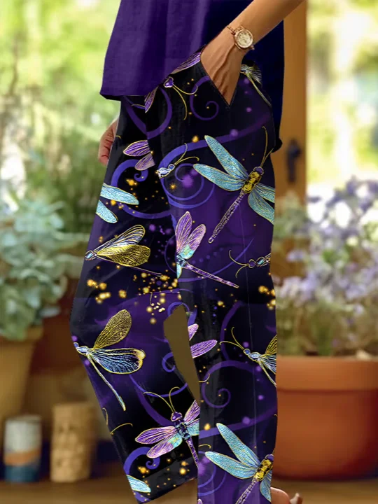 Damen Geblümt Lang Hose Lässig Frühling/Herbst Hose