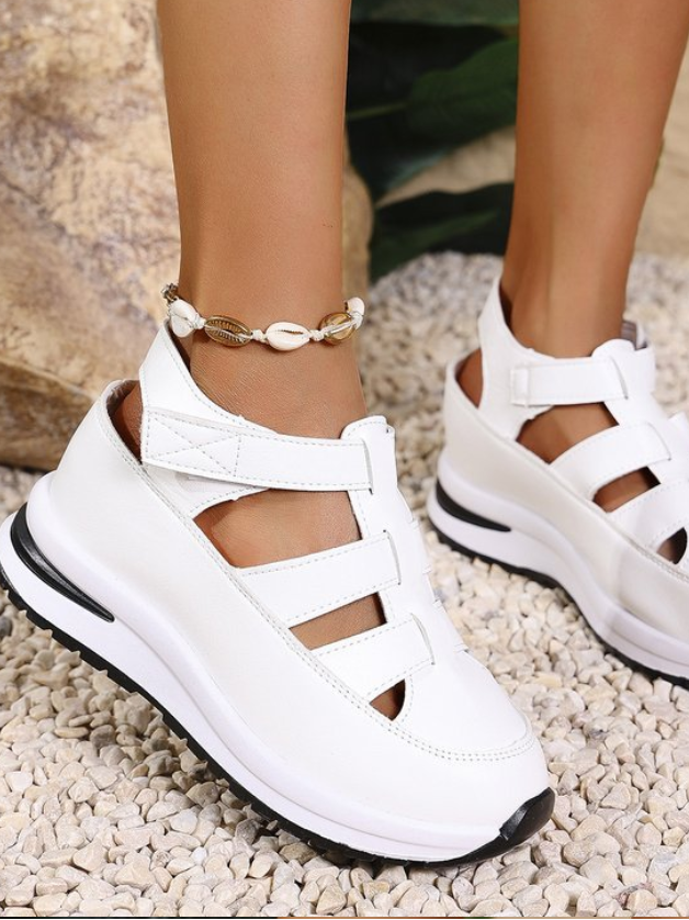 Lässig Gewebe Hohl dicke Sohlen Keil Pumps grenzüberschreitend Sommer Lässig Pantolette