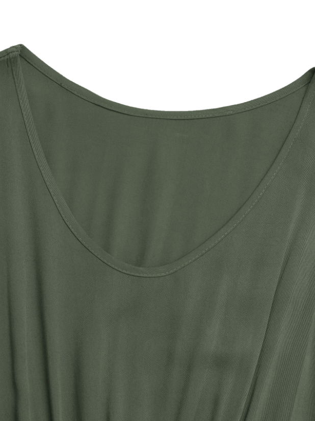 Damen Unifarben Ärmellos Sommer Nahtverarbeitung Kleid V-Ausschnitt Täglich Retro Maxikleid Tanktop A-Linien-Kleid