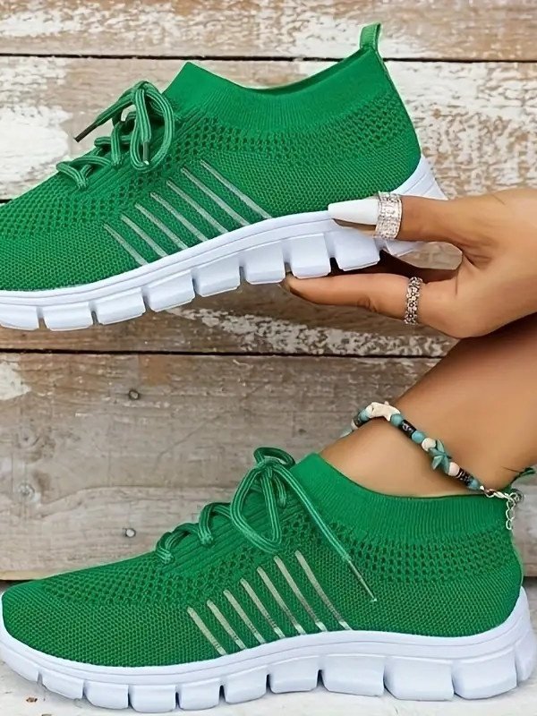 Frühling und Herbst Flyknit Atmungsaktiv Rutschfest Leicht Mesh Sport Schuhe