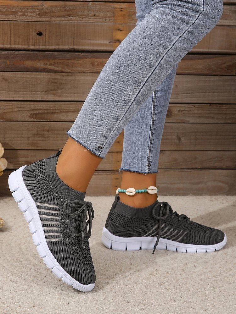 Frühling und Herbst Flyknit Atmungsaktiv Rutschfest Leicht Mesh Sport Schuhe
