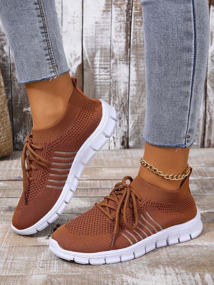 Frühling und Herbst Flyknit Atmungsaktiv Rutschfest Leicht Mesh Sport Schuhe