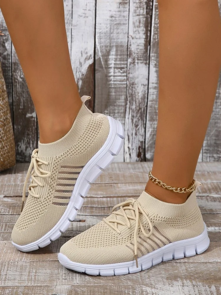 Frühling und Herbst Flyknit Atmungsaktiv Rutschfest Leicht Mesh Sport Schuhe