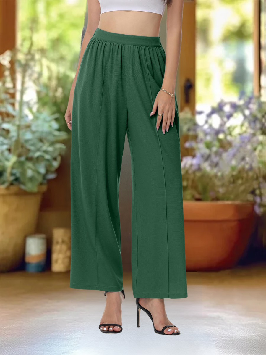 Damen Unifarben Lang Elastische Taille Hose Lässig Frühling/Herbst Hose