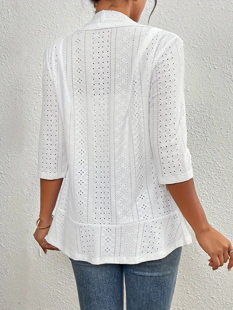 Damen Geometrisch Frühling/Herbst Aufdecken Sexy Jacquard Leicht Strickjacke