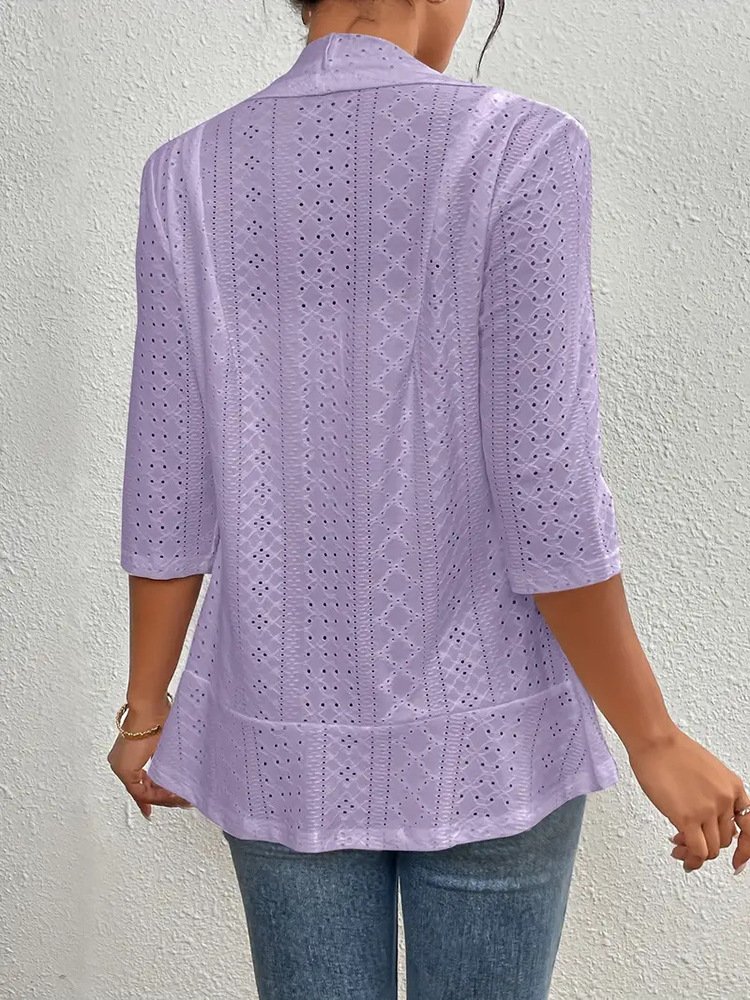Damen Geometrisch Frühling/Herbst Aufdecken Sexy Jacquard Leicht Strickjacke