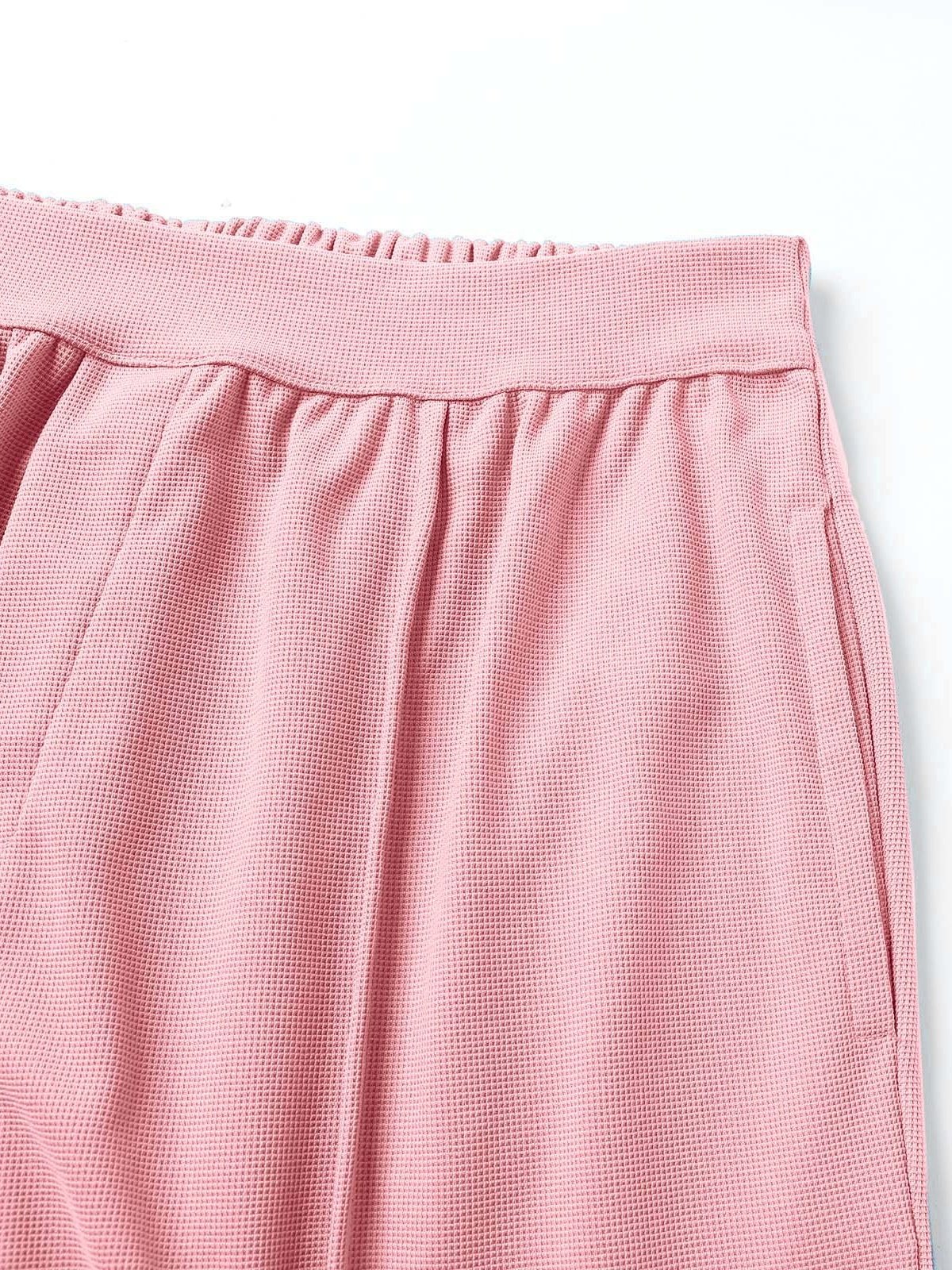 Damen Unifarben Lang Elastische Taille Hose Lässig Frühling/Herbst Hose