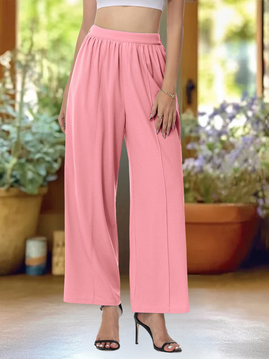 Damen Unifarben Lang Elastische Taille Hose Lässig Frühling/Herbst Hose
