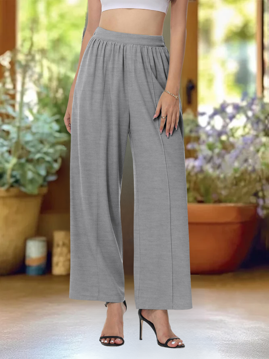 Damen Unifarben Lang Elastische Taille Hose Lässig Frühling/Herbst Hose