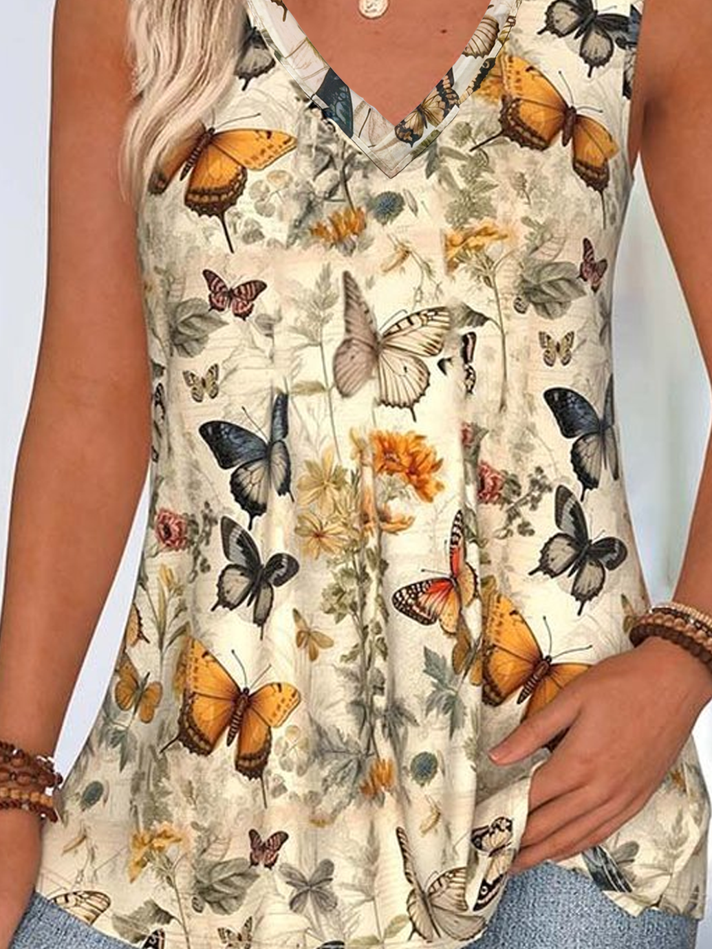 Damen Ärmellos Tanktop Oberteile Leibchen Sommer 3d Drucken V-Ausschnitt Täglich Lässig Oberteile