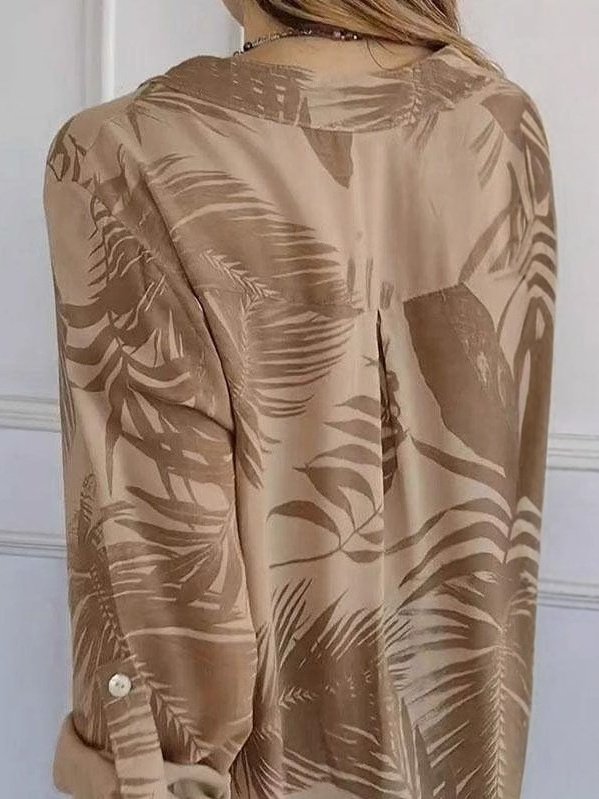 Damen Unifarben Langarm T-Shirts T-Shirt V-Ausschnitt Print Lässig Frühling/Herbst Oberteile
