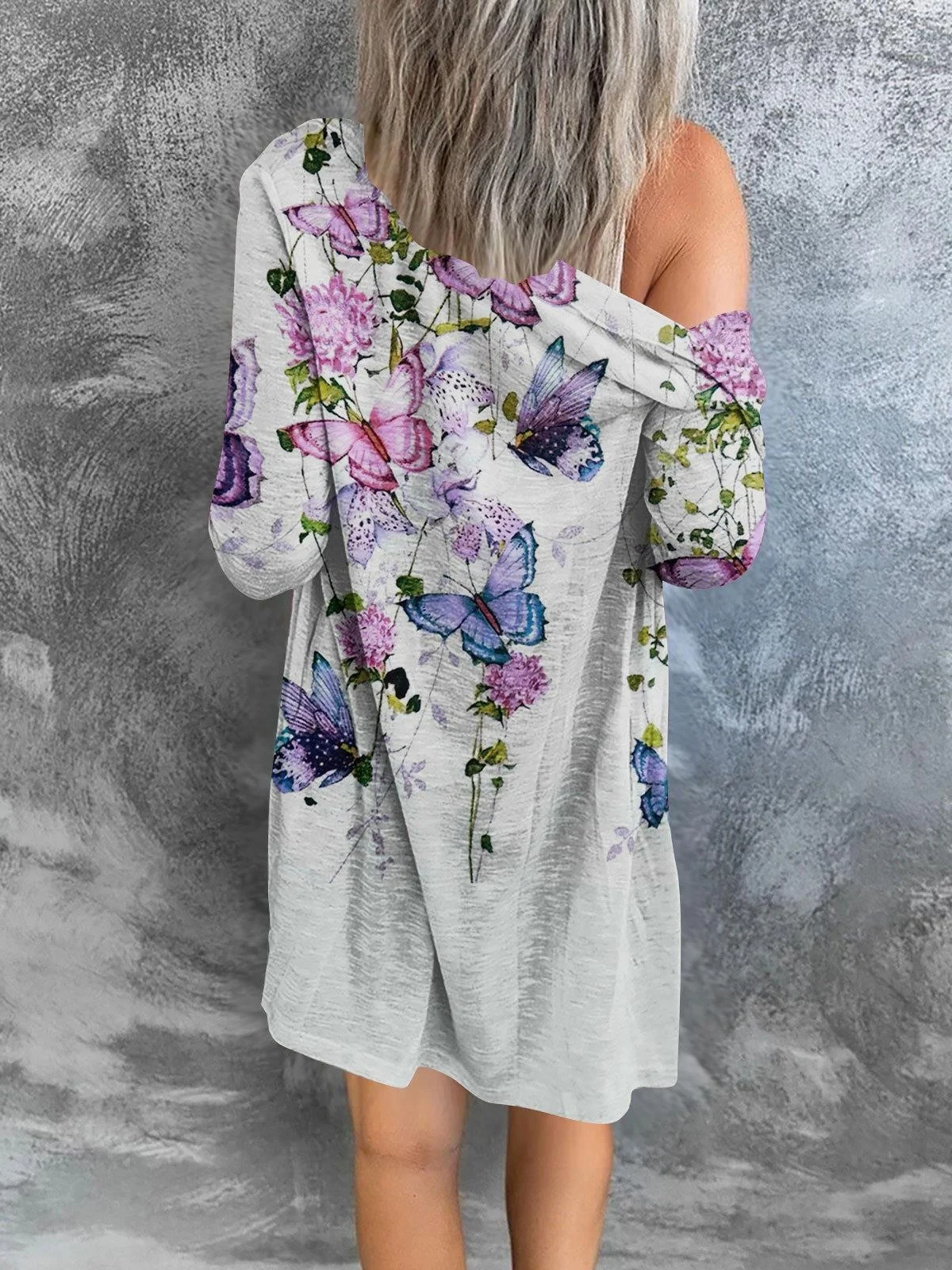 Damen Geometrisch Frühling/Herbst Aufdecken Sexy Print Leicht Strickjacke