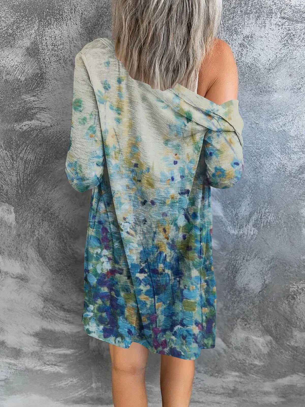 Damen Geometrisch Frühling/Herbst Aufdecken Sexy Print Leicht Strickjacke
