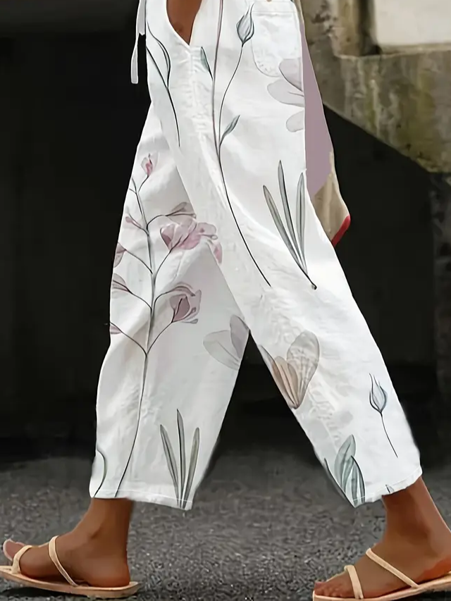 Damen Geblümt Lang Hose Lässig Frühling/Herbst Hose
